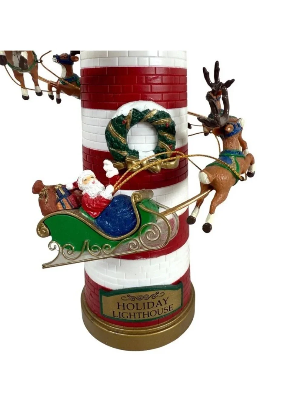 Mr. Christmas Holiday Lighthouse Rotating Lights Up Santa 12